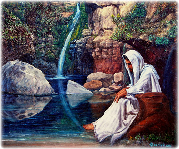 Water of Life, original oil painting on canvas by L. Lovett, size 20 x 24 inches, October 2004